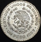 Mexico - 1957 - Peso - 10  Silver Mexican Coin - Asw  0514oz