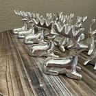 Vintage Silver Sitting Reindeer Place Card Holders Made In India Heavy Set Of 12