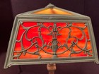 Antique Ornate Slag Glass Side Table Lamp