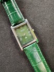 Green Vintage Seiko Slim Quartz Gentlemen s Wrist Watch -  free Shipping 