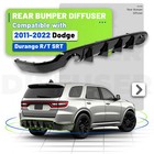 For Dodge Durango R t Srt 2011-2025 V2 Gloss Blk Shark Fin Rear Bumper Diffuser