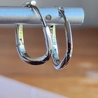 925 Sterling Silver Hoop Huggie Stud 2 2mmx21mm Earrings
