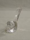 Bird Figurine Art Glass Little Vintage Figure With Long Tail Feathers Clear