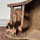 Large Vintage Nativity Wood Stable manger Christmas Cr  che