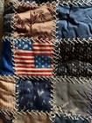 Antique Crazy Quilt Pillow  As Is Flag