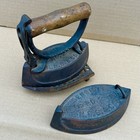 Antique Sensible No 2 Sad Flat Iron Clothes Wood Handle   Trivet 1887 Primative