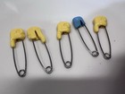 Vintage Baby Diaper Pins Lot Of 5 Yellow And Blue