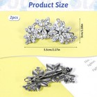 2 Pcs Rhinestone Hair Clips crystal Flower Bridal Hair Clips Silver Rhinestone 