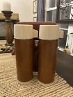 Vintage Aladdin Two Thermos  vanguard  Picnic Set With Case Case - Very Clean