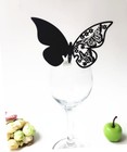 12x Butterfly Glass Glitter Paper Place Holder Wedding Table Decor Flavor Dozen