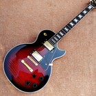 Us Stock Rosewood Fingerboard Black Rings Red 6-string Lp Custom Electric Guitar