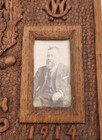 Antique 1914 British Hand Carved Signed Gift Picture Frame W oak Leaves Acorns