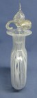 Rare Tall Federica Murano White Ribbon Latticino Glass Perfume Bottle W stopper