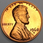 1968-s Proof Lincoln Memorial Cent Penny - Uncirculated Proof  pr  Km 201 Lp68s