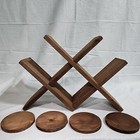 Wine Rack With Coasters Real Wood Rustic Design New 
