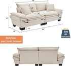 84  Corduroy Modular Deep Seat Loveseat Sofa Comfy W  Pillows For Apartment