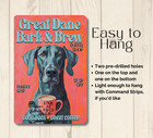 Great Dane Coffee Bar Sign Bark   Brew Dog Funny Metal Tin Decor Wall Art Plaque