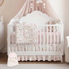 4-piece Soft Baby Crib Bedding Set  Comforter  Sheet  Skirt   Diaper Stacker - P