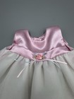 Bryan Baby Girl Formal Dress Pink Satin Style Layered Organza Bottom Sz 0-3 Mths