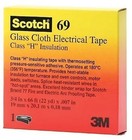 High Temp Glass Cloth Electrical Tapes 69 - 69 3 4x66 Scotch Glass Cloth Tape