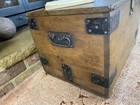 Old Antique Pine Chest  Vintage Wooden Storage Trunk  Blanket Box  Coffee Table 