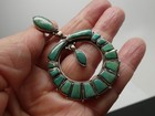Vintage Southwestern Turquoise Gemstone Sterling Silver 925 Dangle Earrings 
