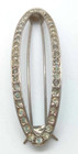 Vintage 1940s Art Deco Oval Rhinestone Signed Bel Cor Double Bar Hair Barrette