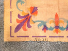 Vintage Burlap Rug Hooking Pattern Color Printed 27 X 37  Floral Center No 56