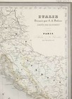 Old Geographic Map Of Italy General  By Dufour 1857 