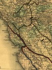 1876 Map Of California And Southern Pacific Railroad - 24x36