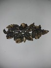 Vintage Antique Victorian Art Nouveau  Deco Brass Repousse Flower Pin Brooch 