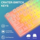 White Gaming Keyboard And Mouse Combo 104 Keys Rainbow Backlit Rgb Wired Pc Set