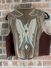 Paulas Place Western Horsemanship Show Vest Leather Suede Embellished Crystals L