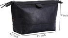 Black Toiletry Bag Travel Dopp Kit Shaving Grooming Case Brass Tone Zipper