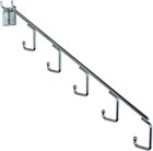Azar Displays 700860 Chrome 5-station Waterfall Hook -10 Pack  Slatwall pegboard