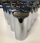 Flat Top Cylinder 33mm Chrome Lug Nut Cover Thread-on 4-1 4   pack Of 10 