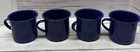 Blue Enamelware Tin Set Of 4 Cups Mugs 1 Missing Some Enamel Camping Or Home Use