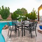 5 Piece Metal Patio Furniture Set Outdoor Table Chairs Dining Set Bistro Tables