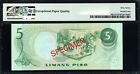 Philippine 1949  nd 1978  5 Piso Bangko Sentral Collector Top Pop Specimen Note