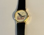Vintage 90s Winston Cigarettes Spirit Of Freedom Wristwatch Black Leather Band