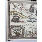 Vintage 1965 Island Workshop The West Indies Caribbean Map Pirate Ships 22x17 