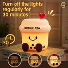 Milk Tea Cup Led Night Light Bubble Tea Rechargeable Dimmable Desk Lamp Gift