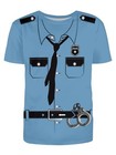 Unisex 3d Print Round Neck Short Sleeved Fashion Summer T Large Police Uniform