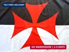Knights Templar Flag  3x5 Foot  Polyester  Double Stitched  Crusades Theme