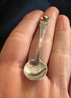 Vintage Canadian Sterling Silver Enamel Salt Spoon Maple Leaf Design Bm Co 