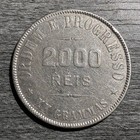 Brazil 2000 Reis 1910 Silver Coin Circulated Cleaned