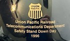 Vintage 1996 Union Pacific Railroad Black Coffee Mug Cup