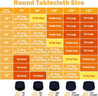 6 Pack 108 In Round Navy Blue Tablecloths - Reusable Premium Polyester Fabric Ta