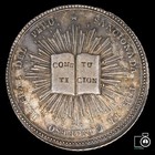 Peru Silver Medal  1828 Constitution  Nice Toning  15 27g 37 Mm