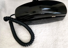 Vintage At t Black Trimline 210 14 cord Push Button Landline Phone Wall Or Desk